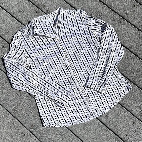 New York & Company Tops - Button-Up Vertical Stripes Blouse